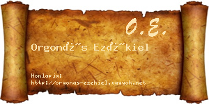 Orgonás Ezékiel névjegykártya